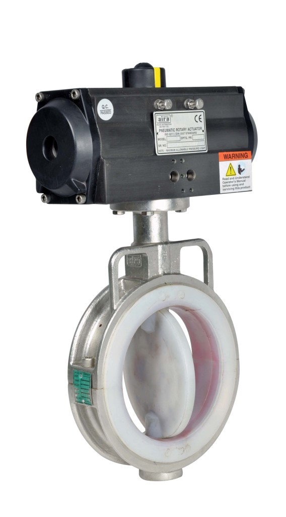 FEP and PFA butterfly valve